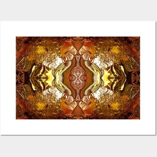 Pattern of Floral Ornament in Ocher and Golden by mavicfe Posters and Art